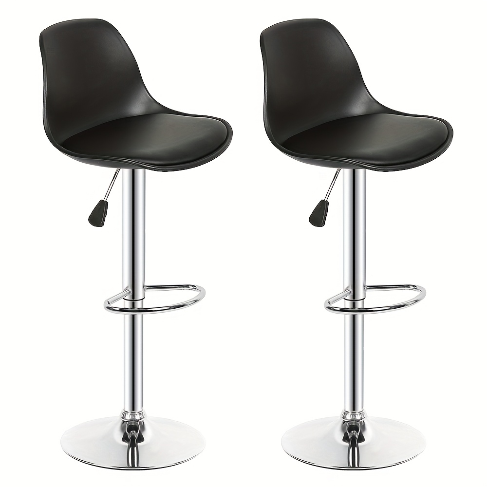 TEMU Set Of 2 Chairs, Bar Chairs, Swivel Chairs, Lounge Chairs, Home Chairs, Suitable For Kitchens And Bars, Black