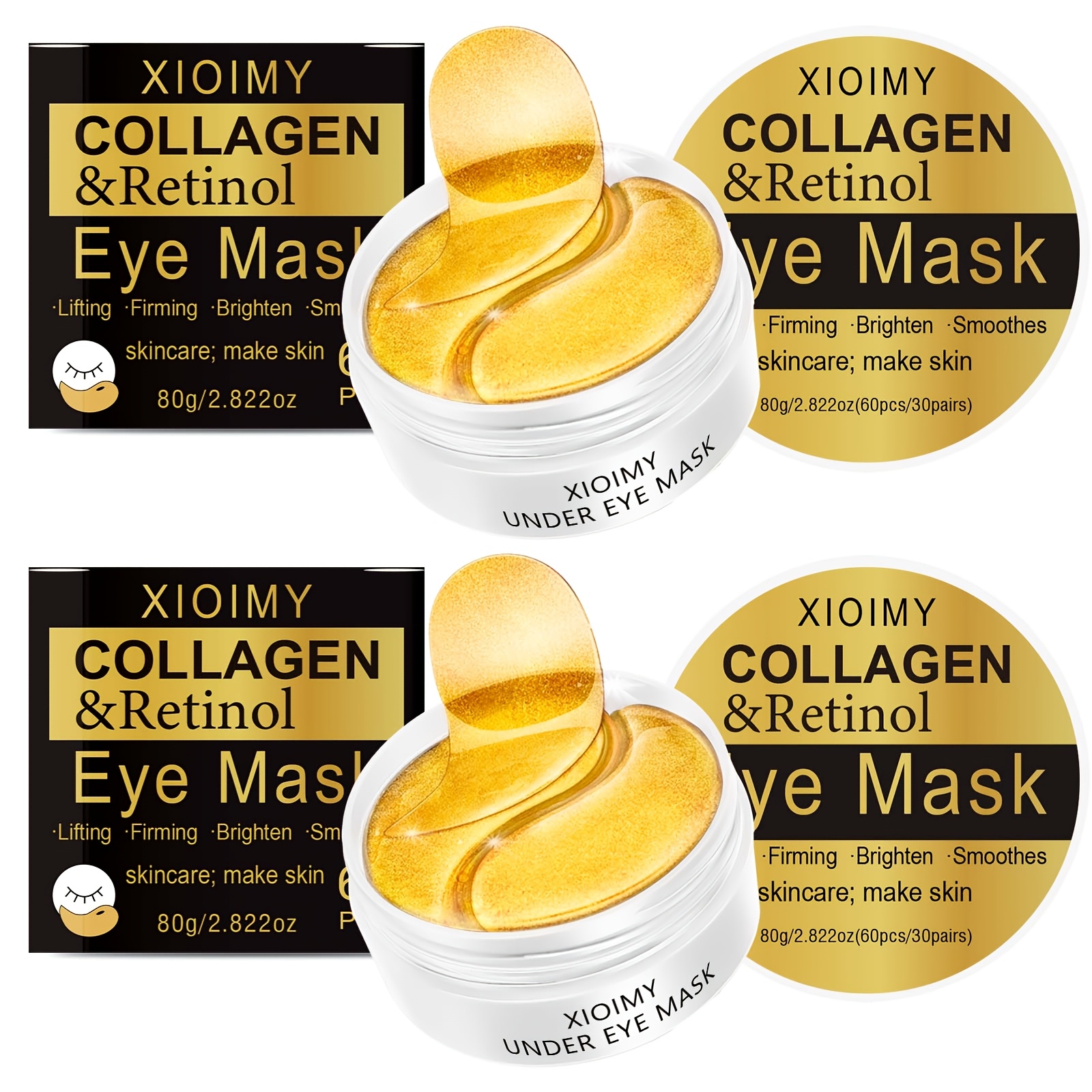 Image of 120pcs Collagen And Retinol Eye Masks, Powerful Moisturizing, Making Eye Delicate And Firm, Eye Skin , Saying Goodbye To And Dullness, Eye Care, Collagen Eye Mask, Retinol Eye Mask