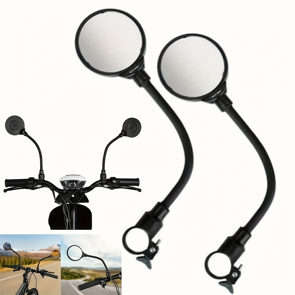1pc adjustable bike rear view fit flexible gooseneck handlebar mount convex design for ideal for road bicycles bicycle rearview convex design pvc construction bike details 0