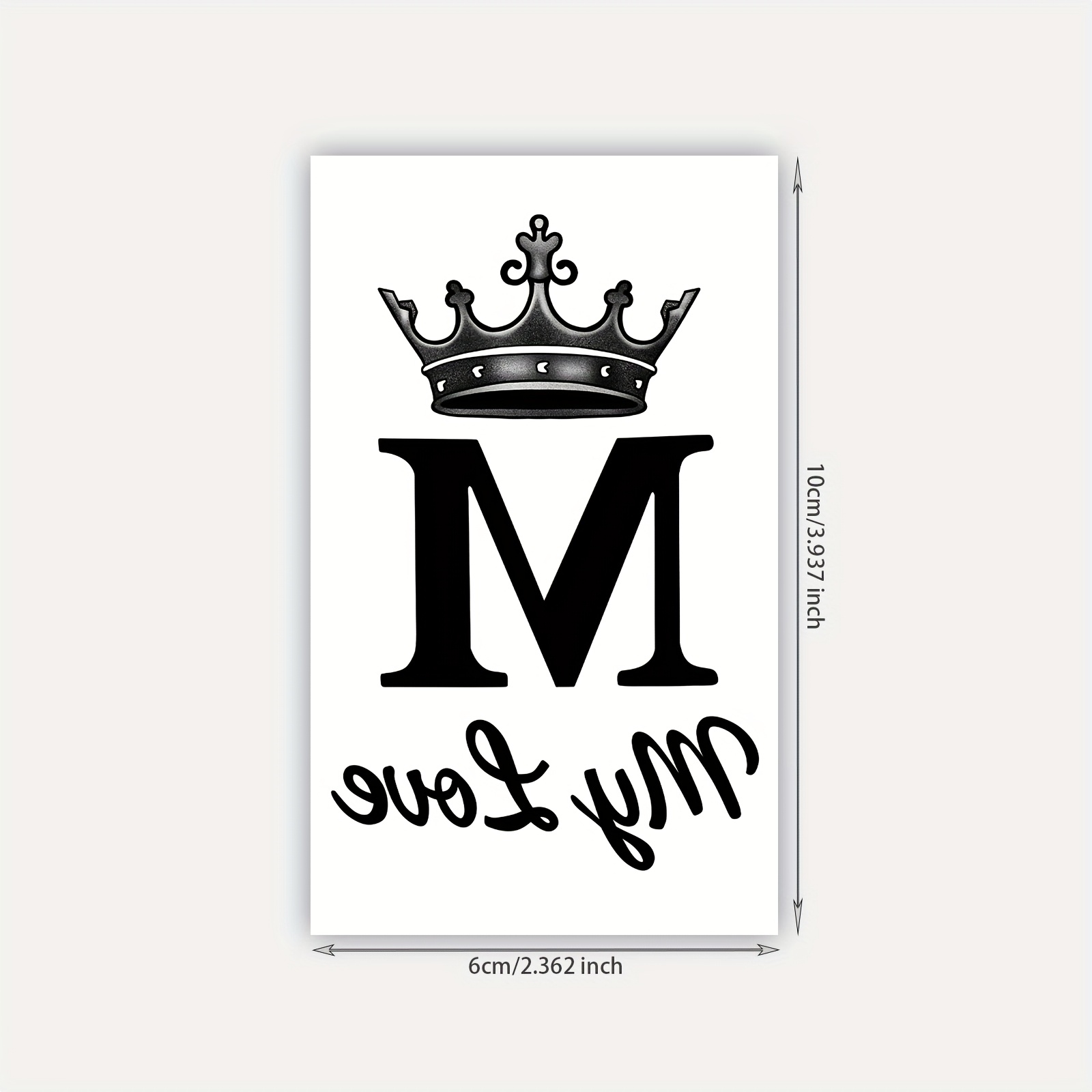 TEMU 2pcs Crown Letter Temporary Tattoo Sticker - My ,, Trendy Individuals, Fashionable Body Art, Fashionable Body Art | Letter | Durable Temporary