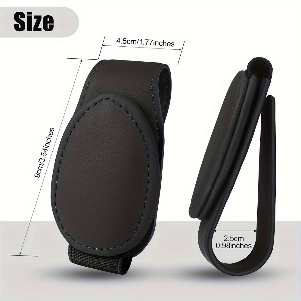 car visor sunglass holder magnetic pu leather glasses hook clip multifunctional eyeglass bracket clip for women men car interior visor accessories details 2