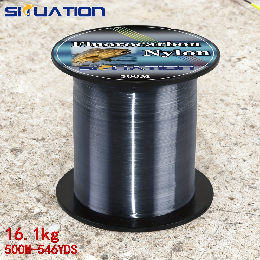 Siuation 1 Roll 500m-546yds Gray Nylon Thread Smooth Casting And Durable Wear-resistant Single Filament , Suitable For Freshwater And Saltwater Fishing