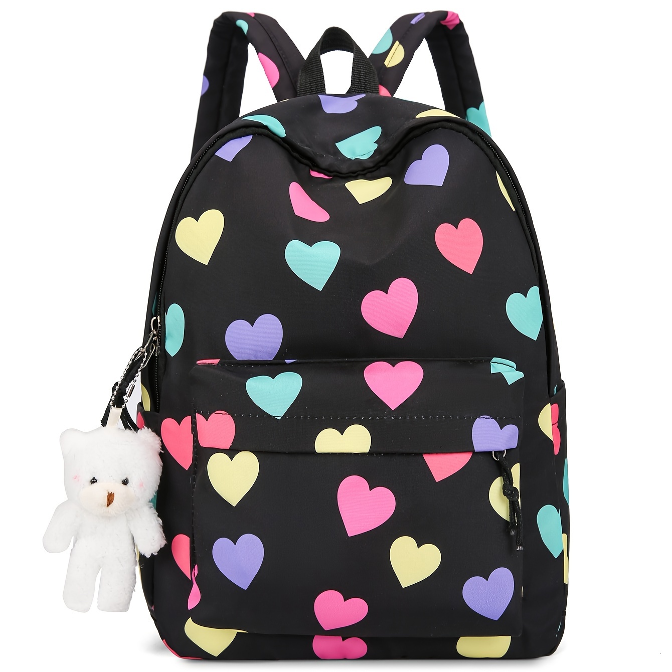 

Hearts Backpack, Korean Style, Large Capacity, Unisex, Simple And Lightweight School Backpack