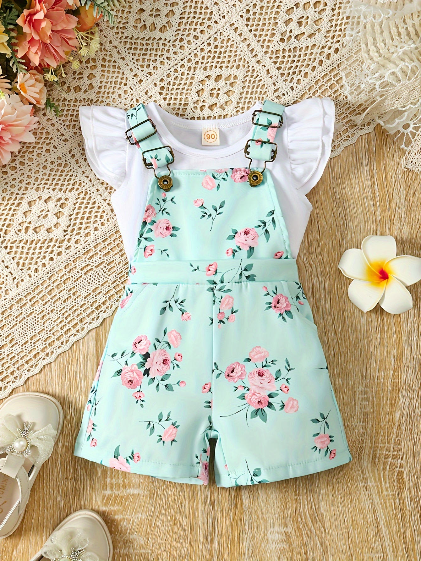 Jump Suit Baby Girl White Bell Jumpsuit, Baby Girl Romper, Bell