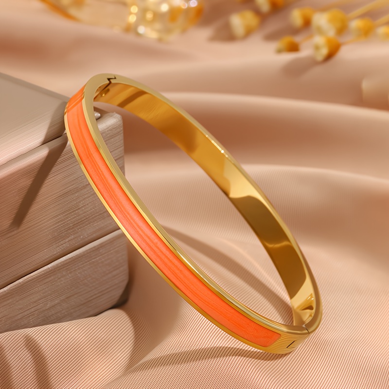 Simple And Casual Stainless Steel Bracelet With Multi Colored Accents Suitable For Daily Party Wear, Suitable For Men And Women, Non Fading And Hypoallergenic Jewelry
