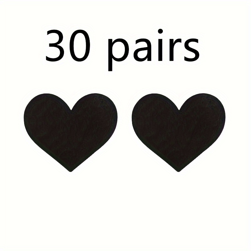 Image of 30 Pairs Of Non- Disposable Covers, Invisible , Anti- Visibility, Anti-slip, Plum Covers, Round And Heart-shaped, Solid Color , Ultra-thin Breathable Covers