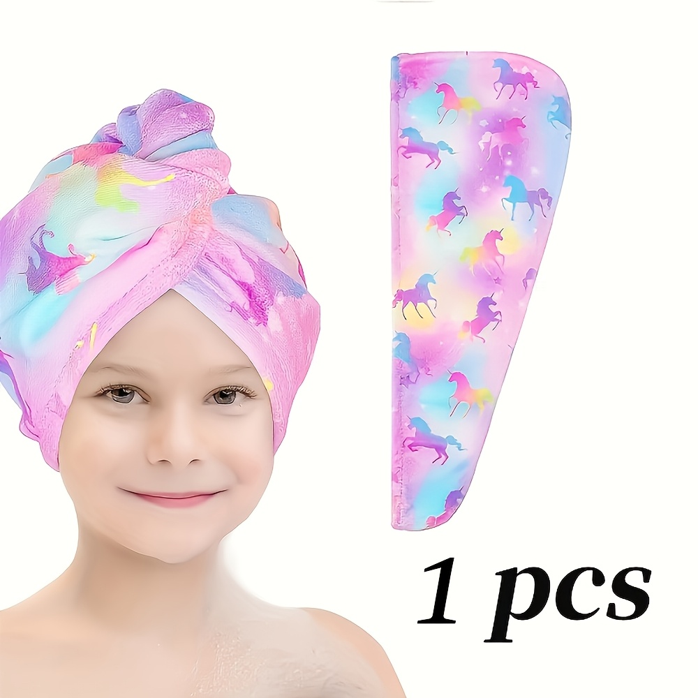 E-shop 1/3/6 Stück 'S Gedrucktes Mikrofaser Trockenhaartuch | Schnelltrocknende, weiche Haarhut mit Knopf Haarbandana, Nasshaar-Verpackung Salon