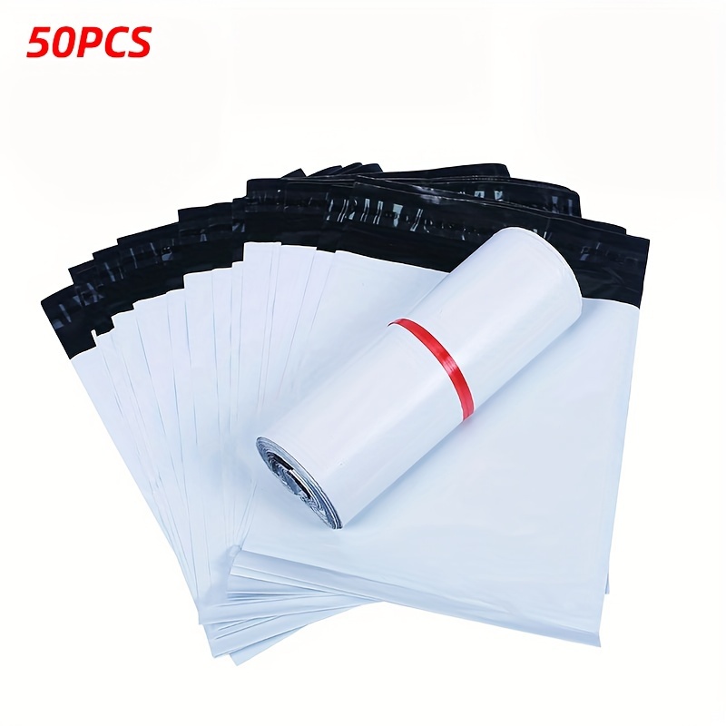 

50pcs Polyethylene Self-seal Mailers, Durable Pe Courier Shipping Bags, Express Mailing Envelopes With Adhesive Closure - Ideal For Product Packaging & Storage