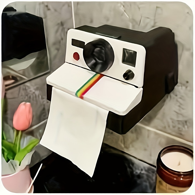 

1 Piece Toilet Paper Holder With Shelf, Tissue Box In The Shape Of A , Non-perforated Tissue Holder With Phone Frame, Toilet Accessories, Bathroom Storage Box And Locker