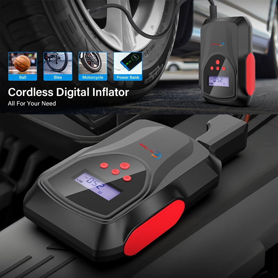 Arrancador Batería Coche, Bomba Aire, Compresor Aire Portátil, Inflador  Neumáticos Multifunción, Arrancador Batería Portátil Automático -  Automotriz - Temu