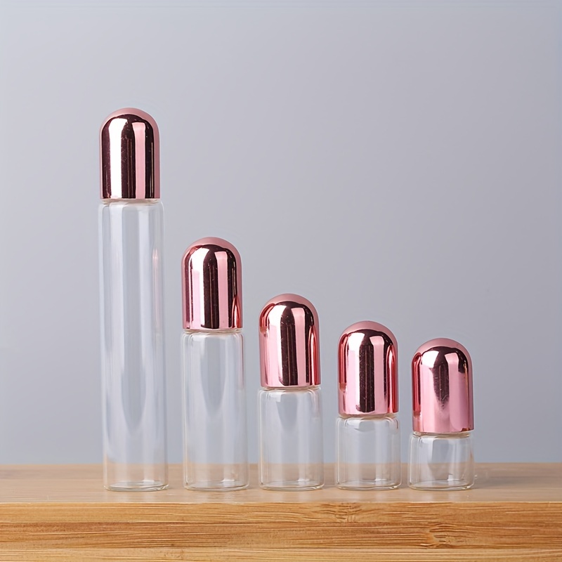 

Rose Golden Roller Bottles For Perfume & Essential Oils - 1ml/2ml/3ml/5ml/10ml, Fragrance-free, Suitable For Types