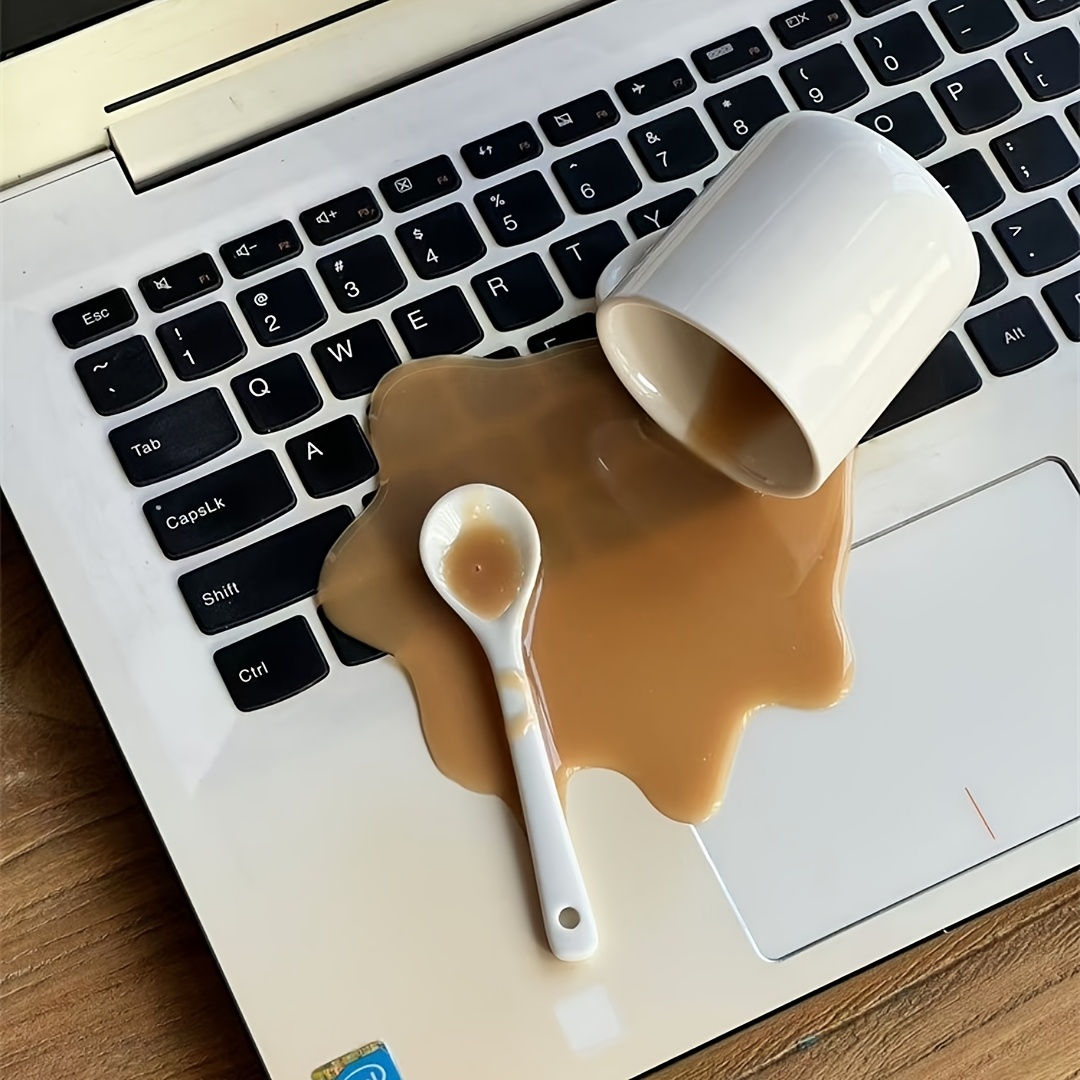 Spilled Coffee Phone Stand, Creative Phone Holder, Halloween Party Prank Prop - "Coffee Spill" Tabletop Gadget, Desktop Accessory, Humorous Design, High Quality Design, Gag Gift, Novelty Item, Durable Holder, Trick Accessory, Office Joke
