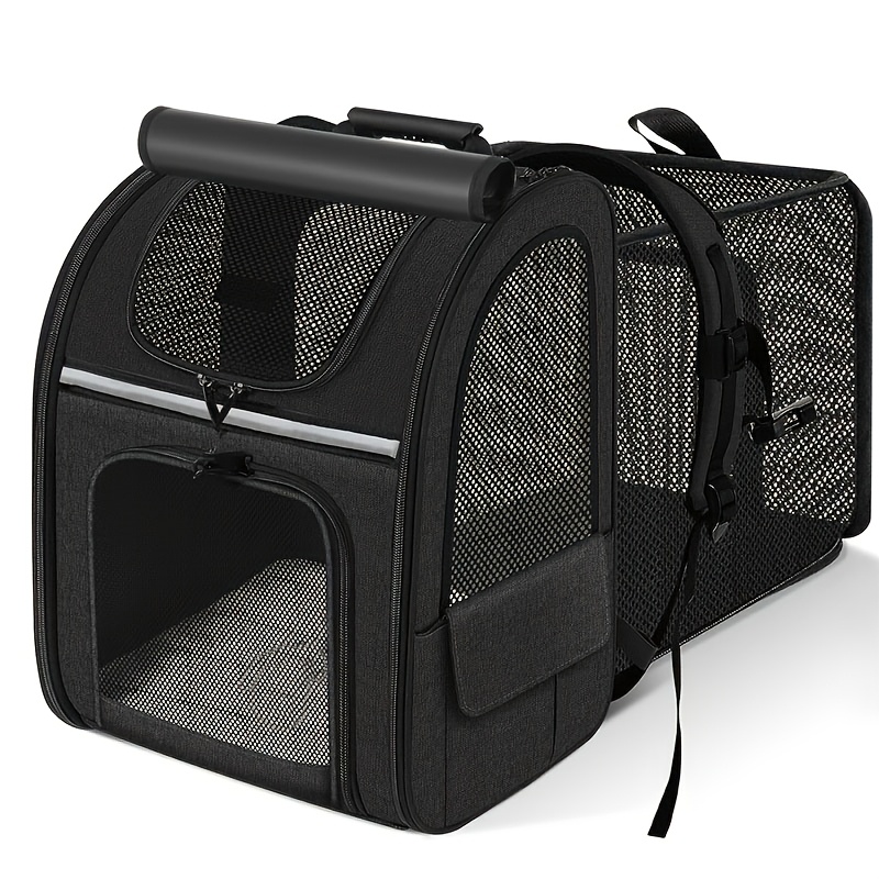 Image of Cat Carrier Backpacks, Expandable Cat Backpack With Breathable Mesh, Backpack For Cats Small Dogs Puppies, Dog Carrier Backpack Great For Travel Hiking Camping Outdoor
