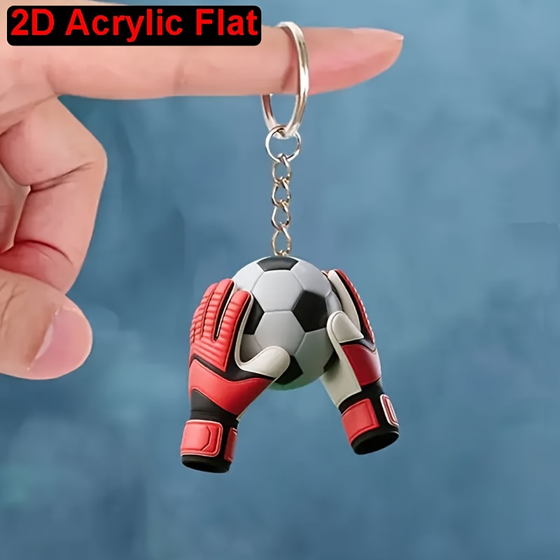 Image of 2d Flat, 1-pack Soccer Keychain Compatible For - Sporty & /penalty Mark, Acrylic Key Accessory For Car Keys, Backpack - Gift For Fans (christmas, Valentines, Graduation), 2d Flat