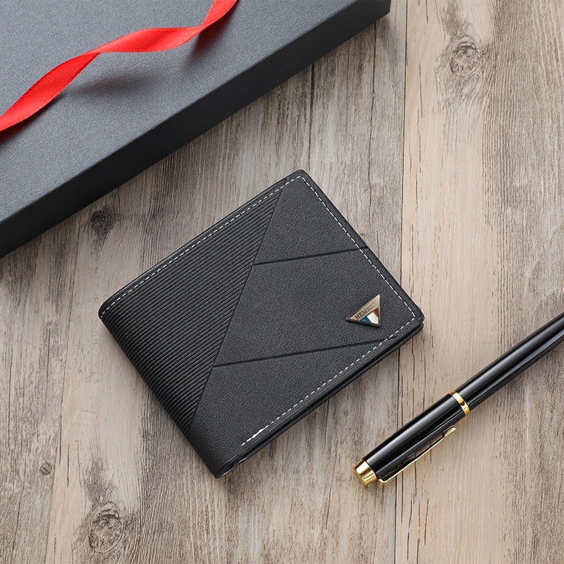 TEMU Men's Short Money Clip, Stylish Trendy Minimalist Card Holder, License Money Clip, Large Capacity Portable Wallet