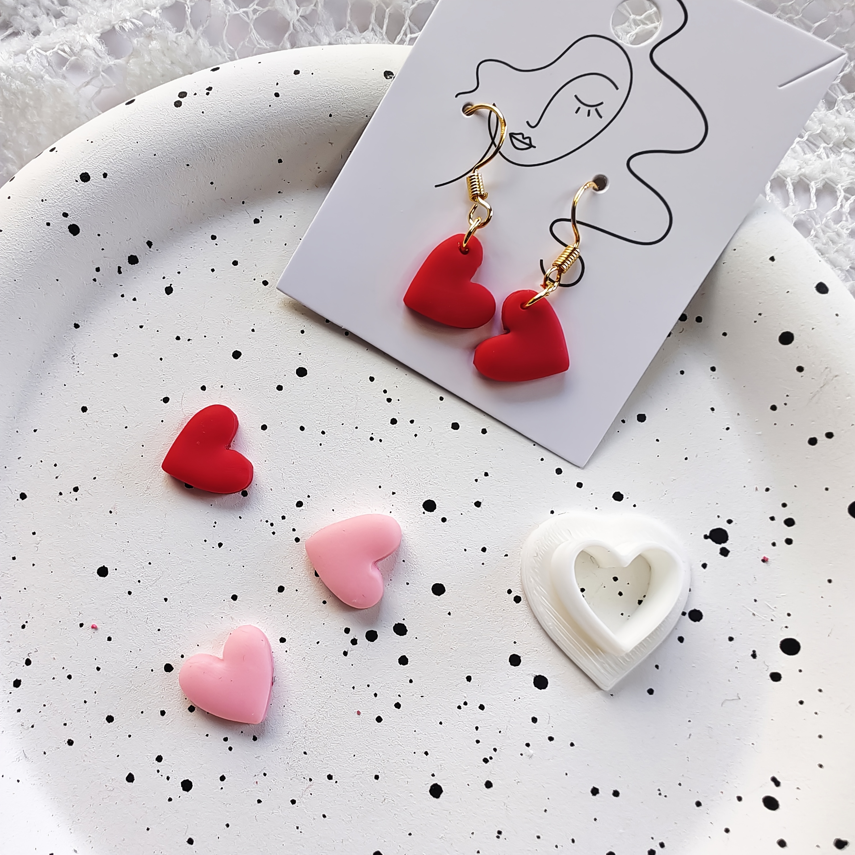

Valentine's Day Heart-shaped Clay Cutter For - Plastic, Earrings & Rings, No Power Needed