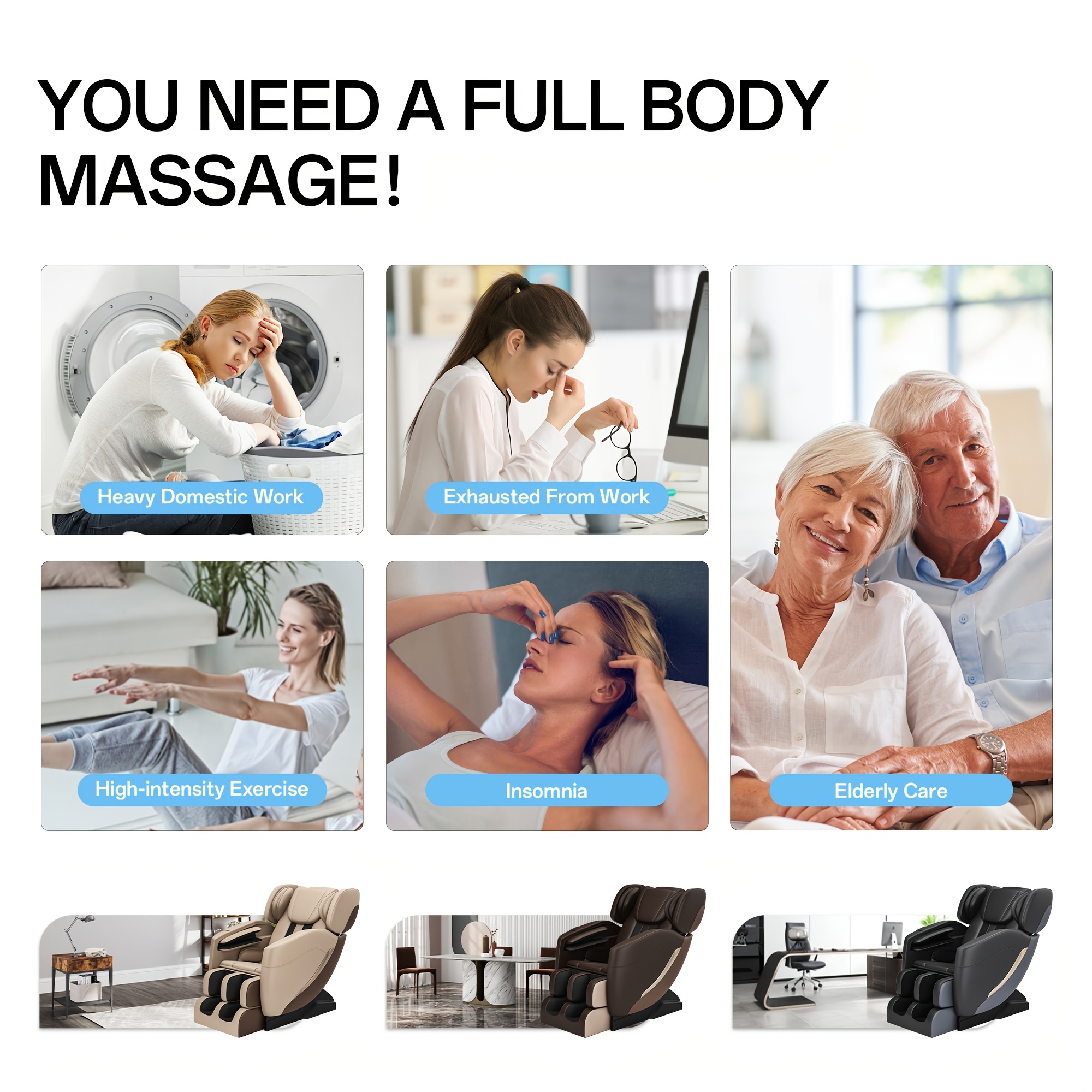 ss05 zero gravity full body massage chair with heat 6 auto manual   8   massage rollers ideal for neck back hips and   massage fathers day and mothers day gifts for the elderly Product details 12