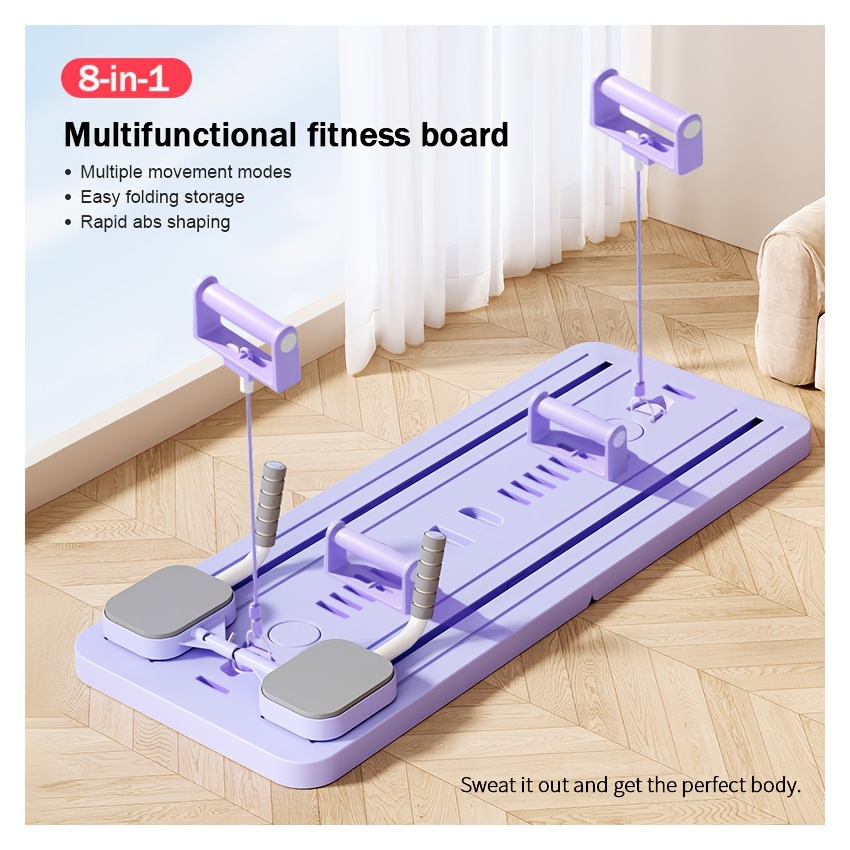 

Multifunctional Fitness Board - Abs Pilates For Abdominal & Strength Training, Home Gym Exercise Equipment, Foldable & Portable For Fat Burning