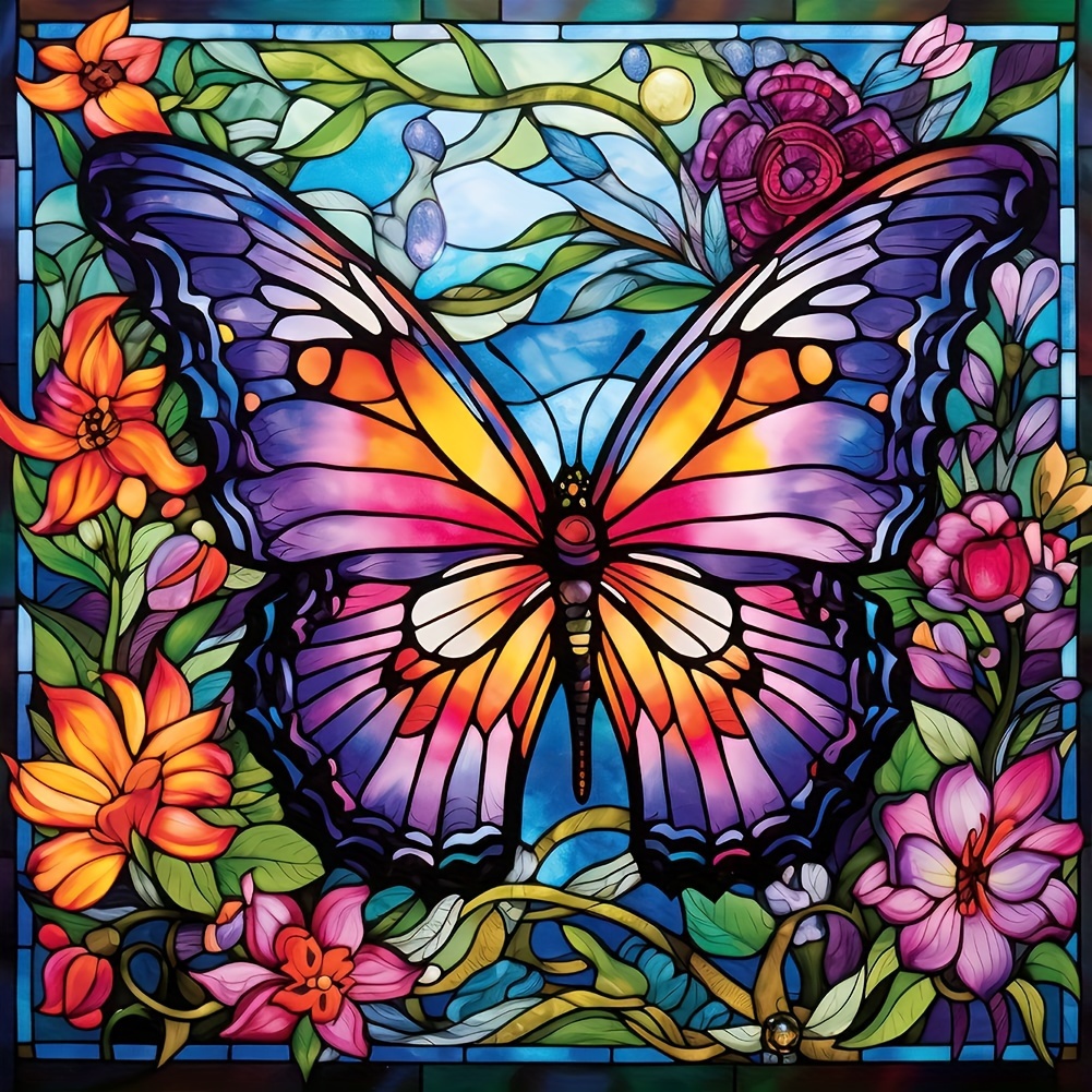 

1pc Frameless 7.87×7.87 Inch/20x20cm Animal Series Butterfly Flower Pattern Diamond Art Painting Kit 5d Diamond Art Set Painting With Diamond Gems Arts And Crafts For Home Wall Decor