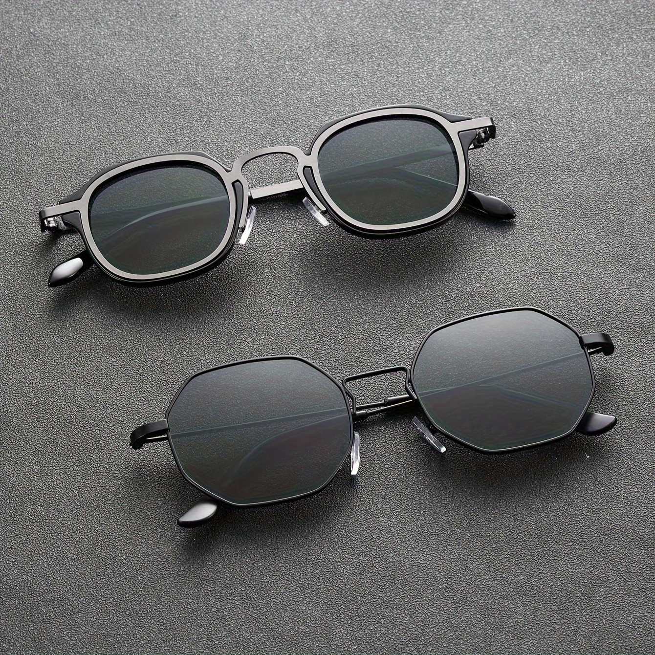 

2pcs Trendy Vintage Classic Geometric Frame Metal Fashion Glasses For Men - Outdoor Daily Life Driving Clothing Accessories