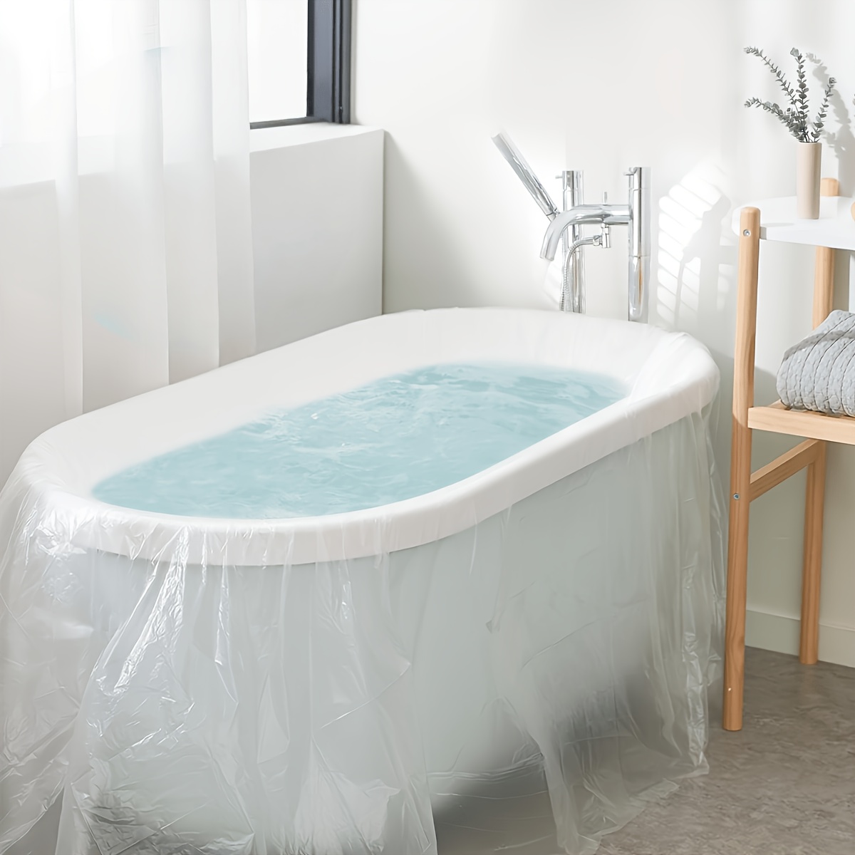 packs disposable bathtub cover liner large bathtub liner plastic bag for salon household and hotel bathtubs 259 08 x119 38cm