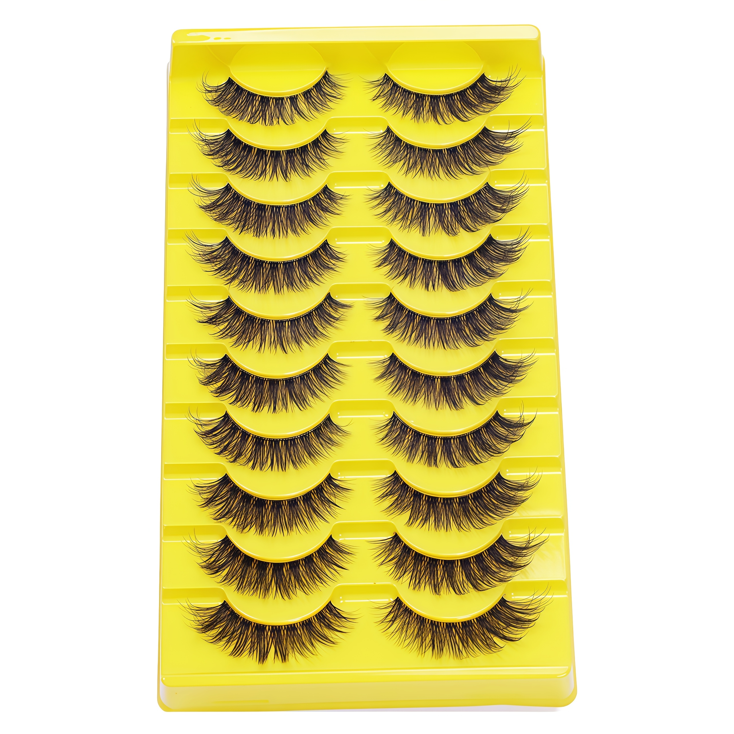 10 Pairs Of European And Full False Eyelashes, Transparent Stem, Thick Eyelashes