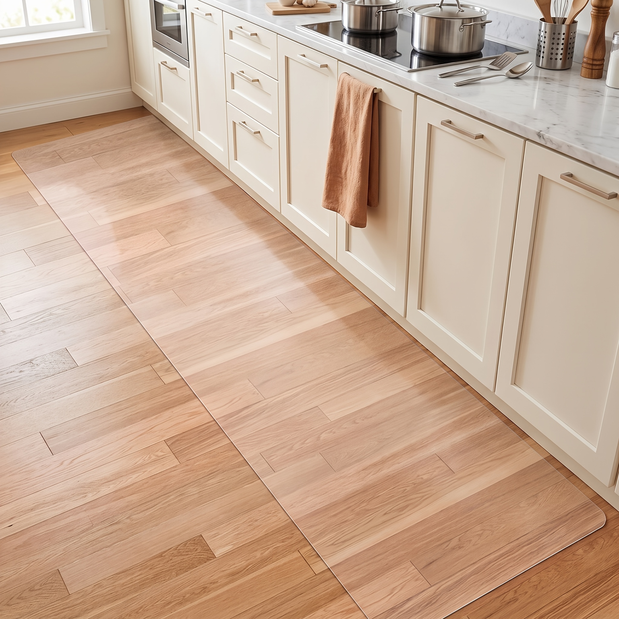 TEMU Tappetino da Cucina, Tappetino da Cucina in PVC, Protezione per Pavimenti in Legno, Tappetino da Comodino, Tappetino da Cucina Lavabile e