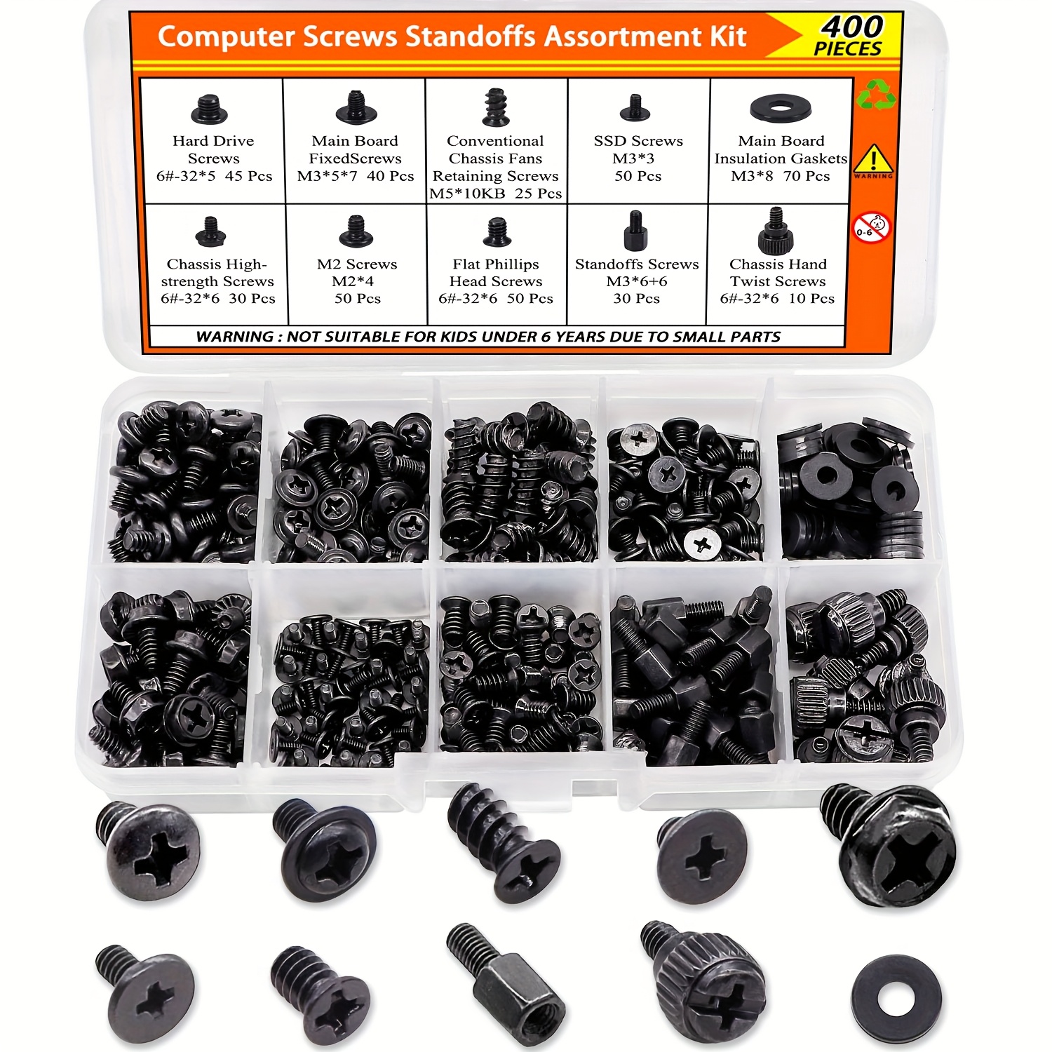 TEMU 400pcs Computer Screws | Motherboard Standoffs, Pc Screws, Laptop Screws, Fan Screws, Ssd Screws For Hdd, Pc Case, Pc Fan, Atx Case, Ssd, Cd-rom