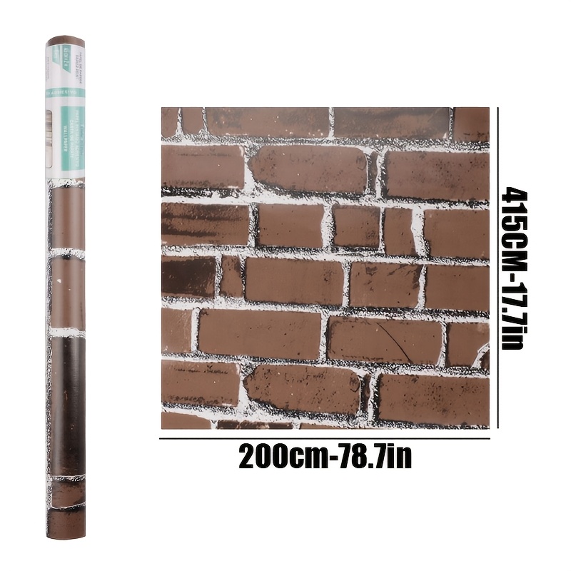 Image of 200cm X 45cm (78.7in X 17.7in) Brick Wall Self-adhesive Wallpaper Home Wall Decoration Sticker Suitable For Living Room Industrial Style Background Wall/ Bedroom Retro Atmosphere Wall Purpose