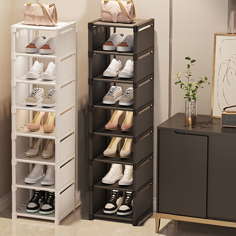 1pc multifunctional shoe rack and shelf black white 2 colors   dust proof heightened and widened can hold large size shoes space saving suitable for entrance living room kitchen bathroom and  