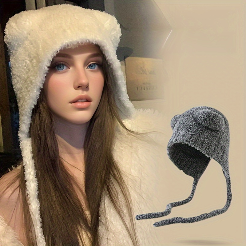 

's Bear Hooded Beanie, Non-stretch, , , No-brim, /, Hat