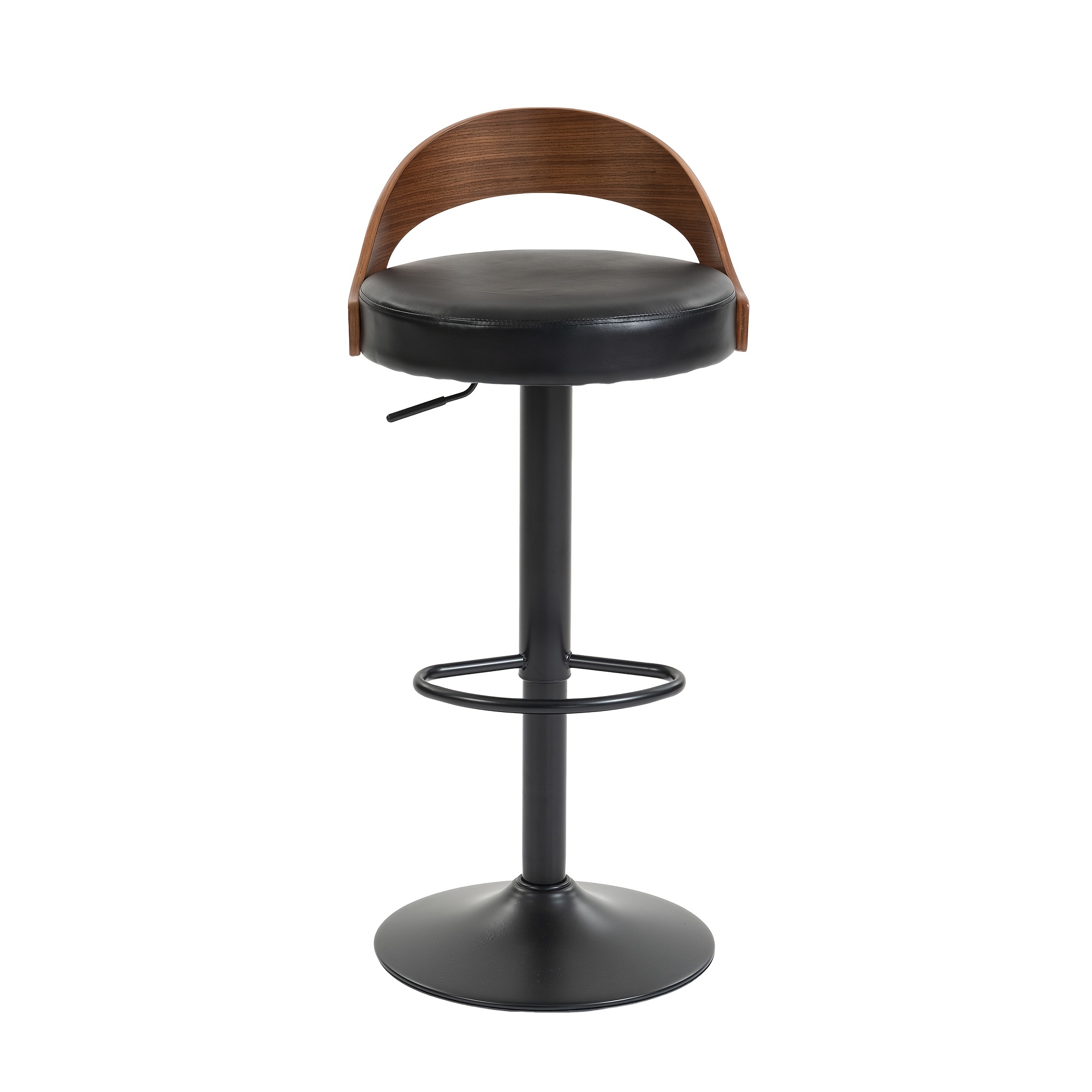 TEMU Lot de 2 tabourets de bar rotatifs à 360° et à hauteur réglable, en bois de avec revêtement et en PU, pour cuisine, restaurant, bar
