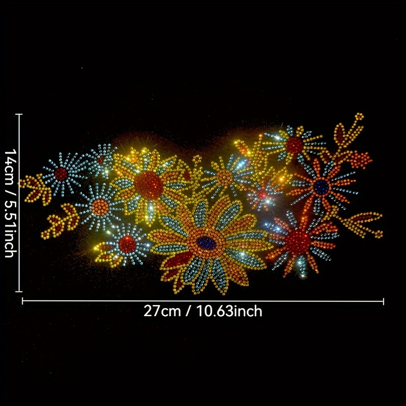 

Floral Rhinestone Hotfix Transfer Sticker, Plastic Diy Iron-on Decal Patch For Women's Clothing, Uncharged Fashion Accessory Decoration, Flower Applique For Garment Customization - 1 Piece