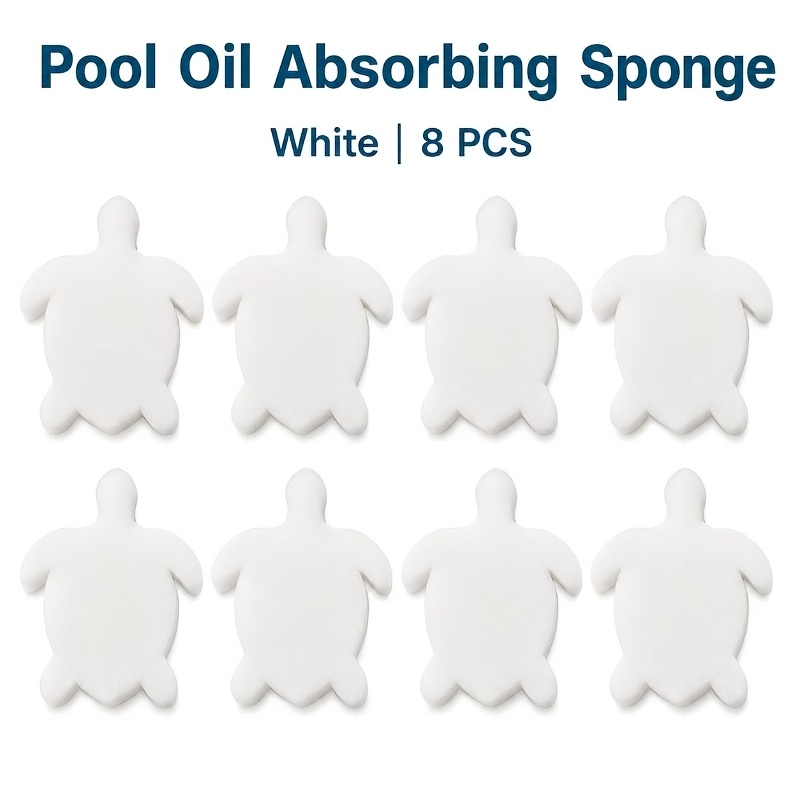 Image of Pool Oil Absorbing Sponges, 5/8/12pcs Pack, Pool Surface Absorbing Sponges, Bathtub Spa Pool Cleaning Sponges, Lightweight Float Reusable
