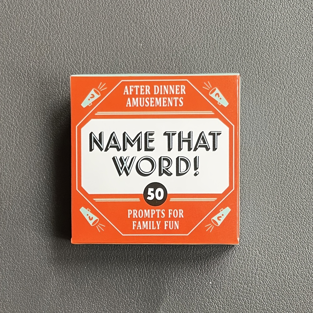 

Name That Word! Card Stock Material, Interactive Family Game With 50 Fun For 14+