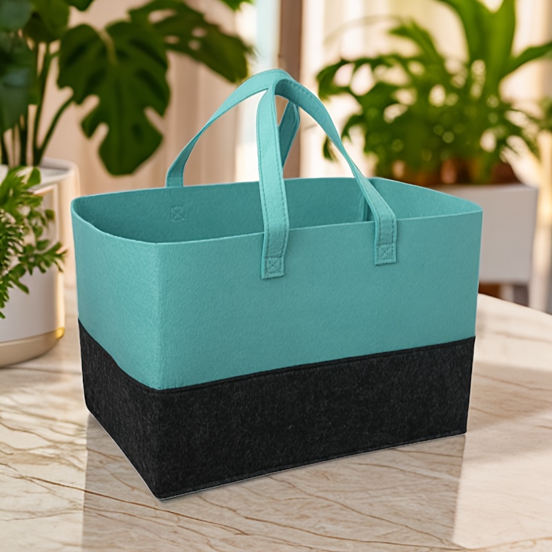Felt Tote Bag, Large Capacity Shopping Bag, Foldable Women's Handbag, Book And Sundries Storage Bag, Laundry Hamper With Handles, Simple Felt Fabric Storage Basket, Sports Bag, Outdoor Bag