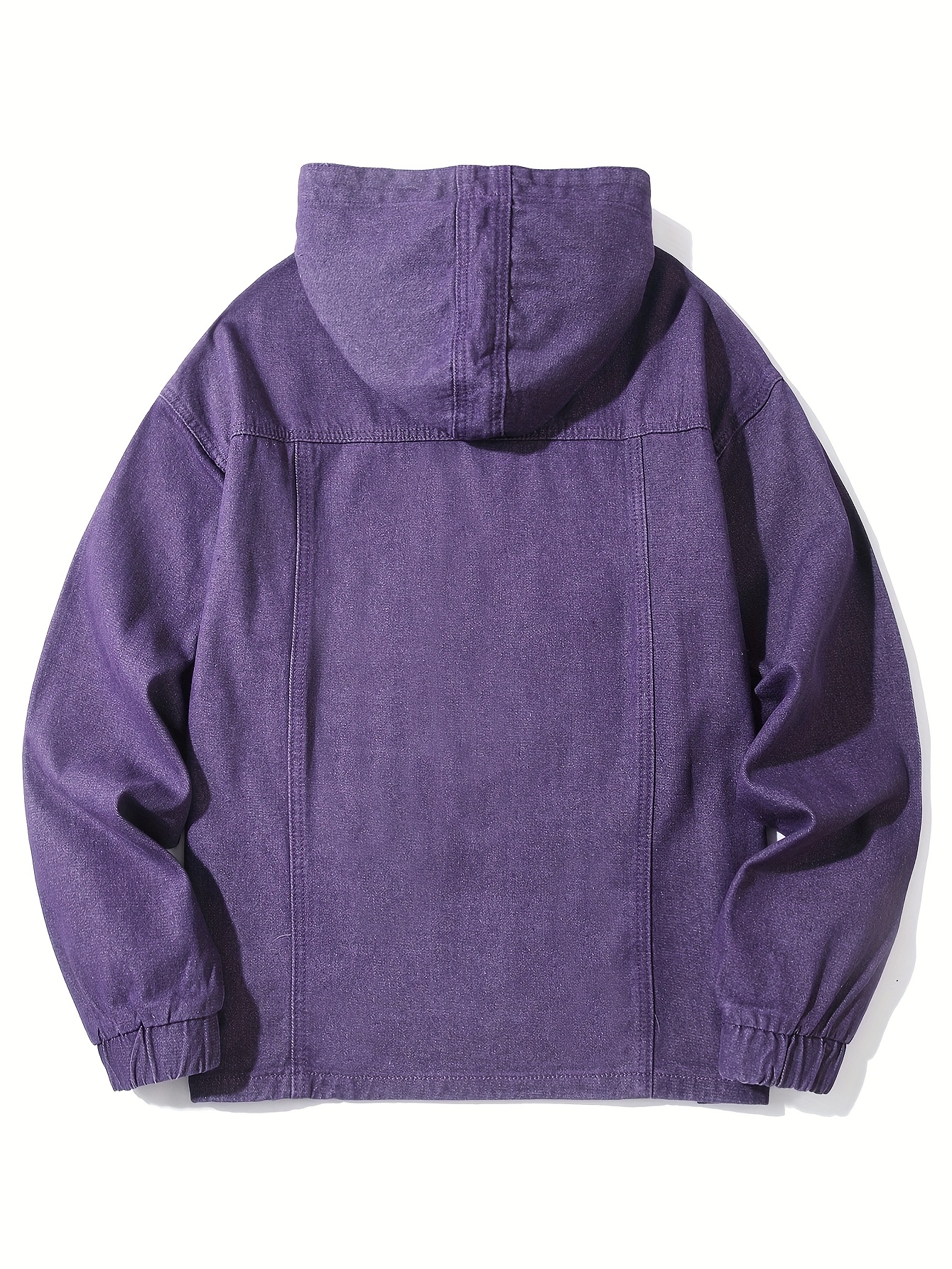 mens heavy duty blend hooded denim jacket light Temu Canada