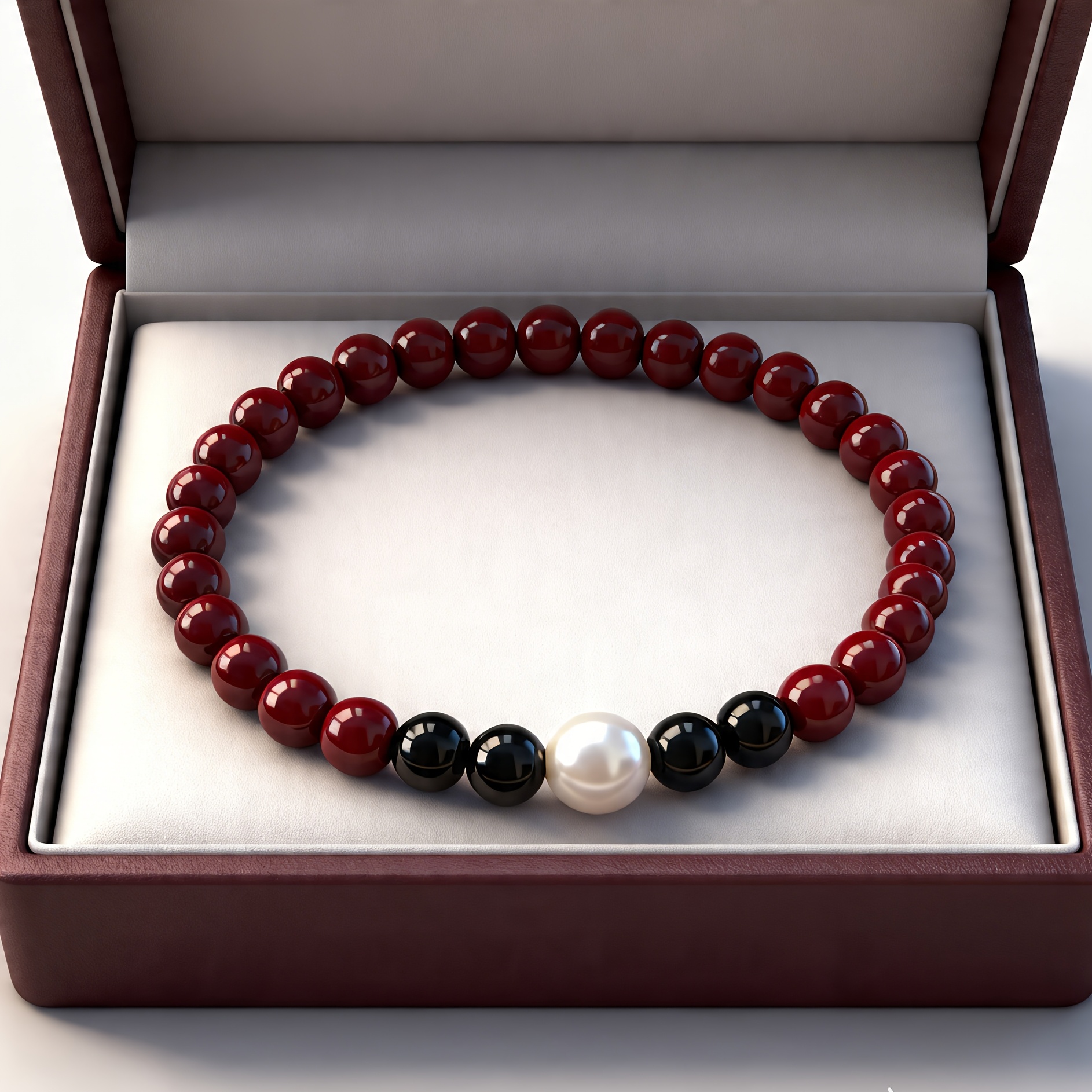 Cinnabar Bead Bracelet, Unisex Amulet for Meditation