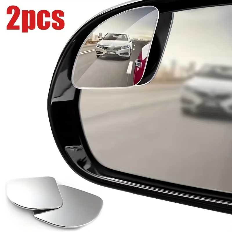Paquete de 2 espejos retrovisores auxiliares sin marco para coche, espejos retrovisores pequeños univer de gran angular ajustables para coches y motocicletas, espejos de punto ciego, espejos retrovisores de gran angular ajustables de 360°, adecuados para SUV, camiones, furgonetas pequeñas