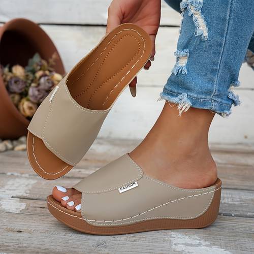 chaussons tendance pour femme de couleur - soutien confortable de la voûte plantaire, chaussons dextérieur respirants - élégants et polyvalents, semelle souple, faciles à , sandales décontractées à enfiler à bout ouvert avec talon arrière et talon moyen, semelle à couverture