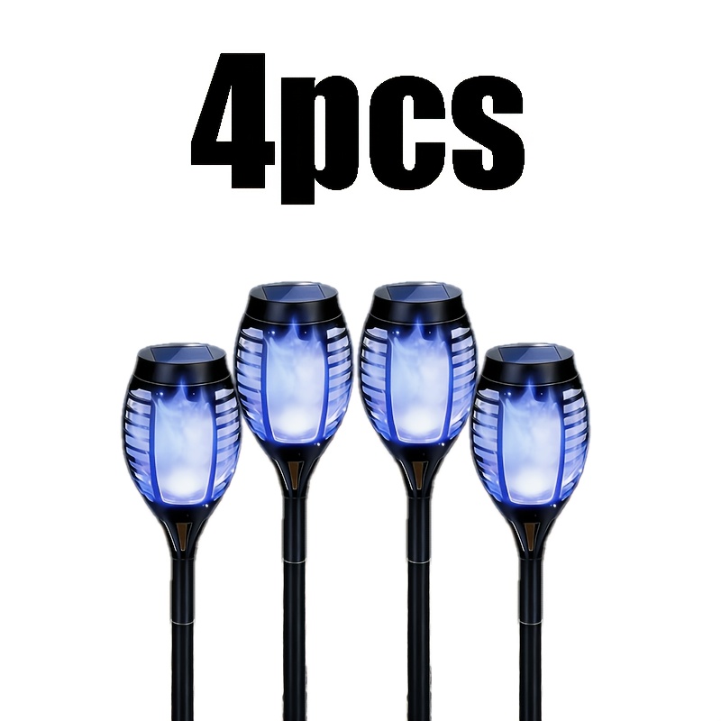 4 to 20pcs Outdoor Solar Torch Lights Warm LED Flame Effect for Yard Garden Decor IP55