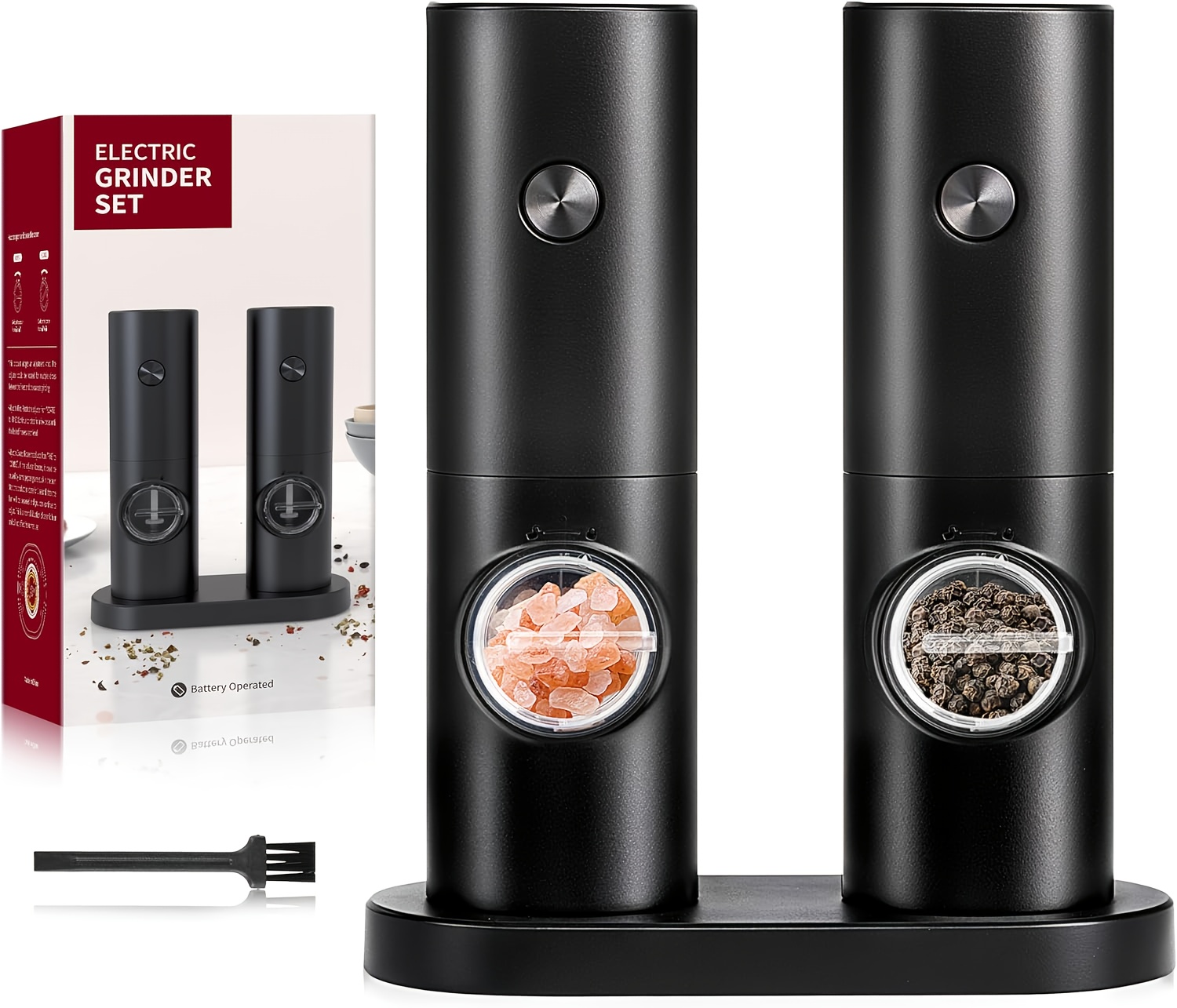 1pc/2pcs Intelligent Sensing Electric Grinder, Electric Salt and Pepper Grinder, Automatic Black Pepper Grinder, White Pepper Grinder, Convenient, Durable and High-looking Electric Grinder, Suitable for Home Kitchen, Parties and Dinners