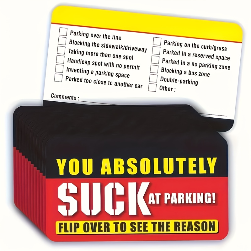 

Pack Of 50/ "can You Park" Prank Cards - Funny Fake Tickets, 3.5x2", , English Text - Portable Humor & Daily Use, Funny Parking Cards