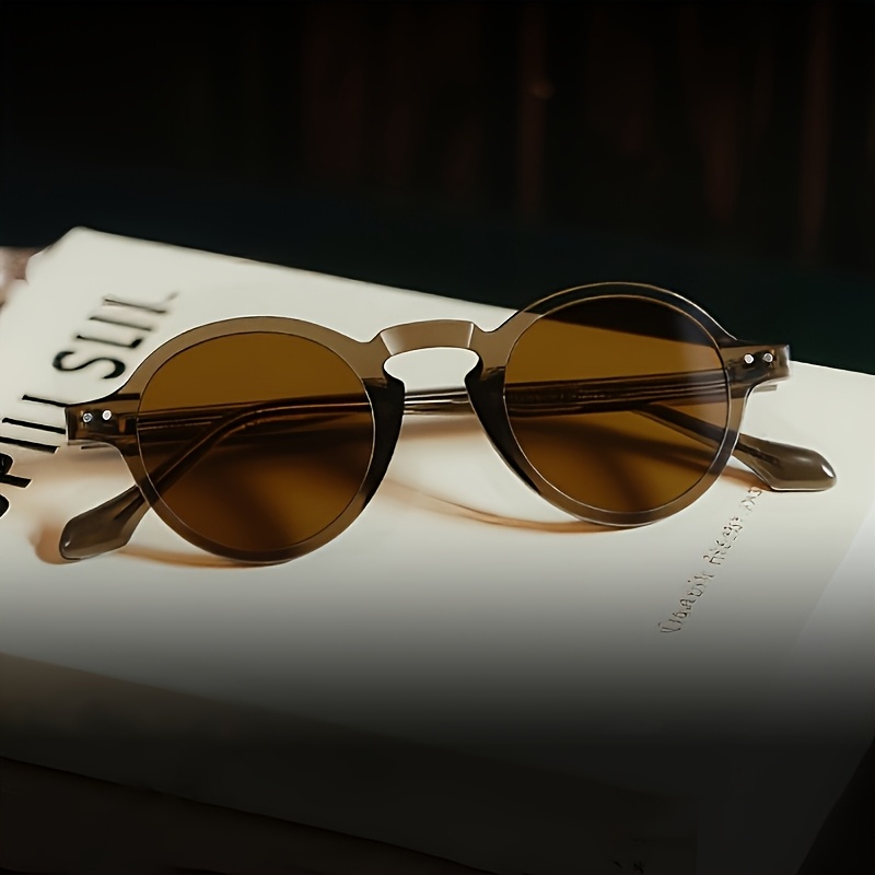retro literary small frame korean niche needleproof sunshade tea colored all match street style glasses