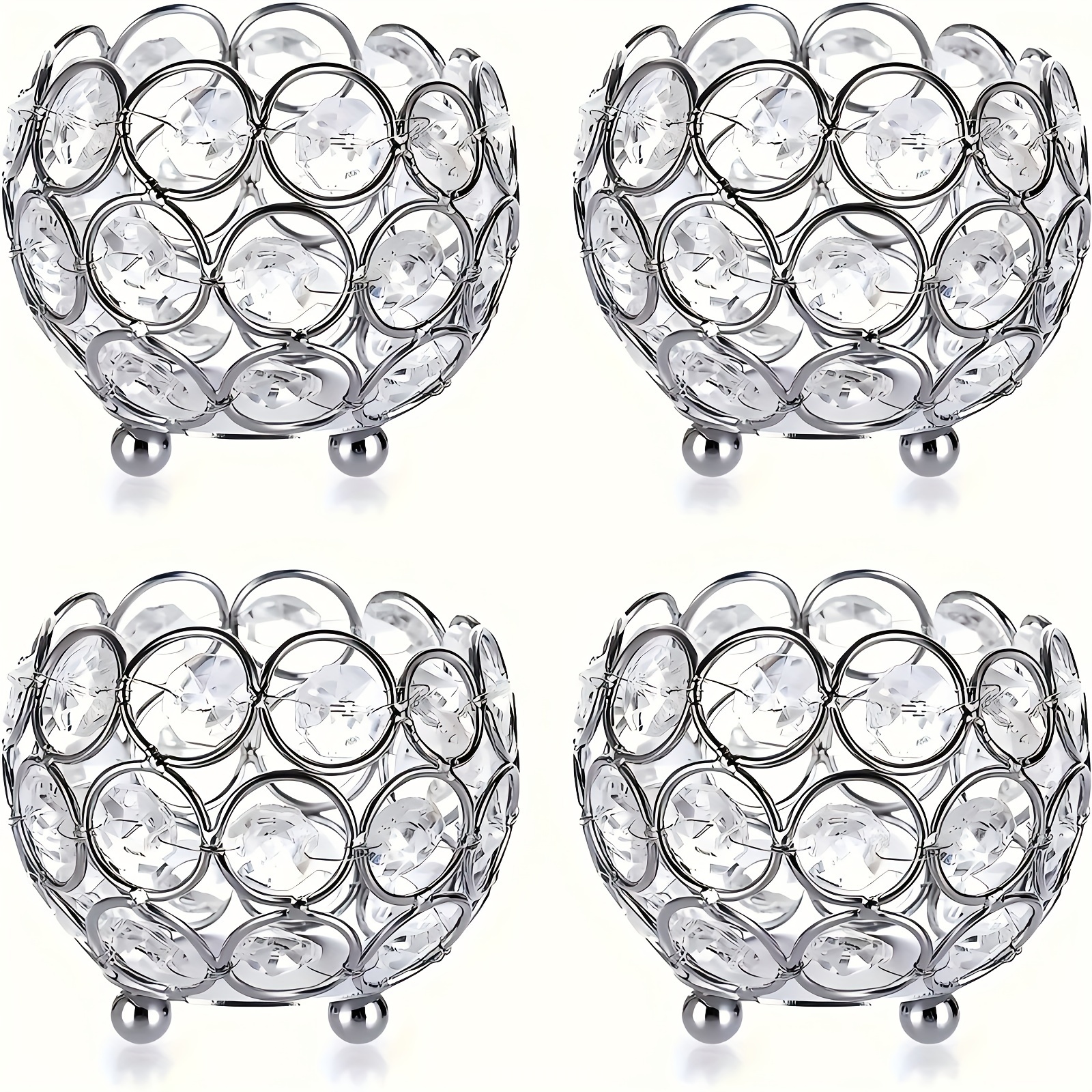 Image of Set Of 2pcs/4pcs Elegant Holders - Windproof, Christmas, Halloween Dinners, Wedding Anniversaries, And Home Decoration - Ideal Table Centerpiece Decoration And Party Accessory (candles Not Included)