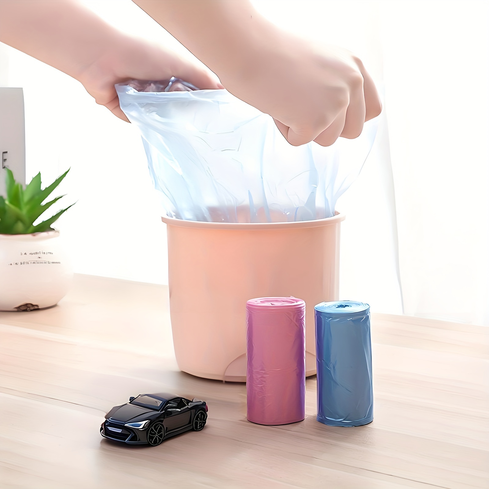 

60pcs/2rolls Car Trash Can Garbage Bags Mini Trash Can Special Trash Bags Bathroom Bedroom Office Desktop Trash Bags Thickened Trash Bags Rv Trash Storage Bags