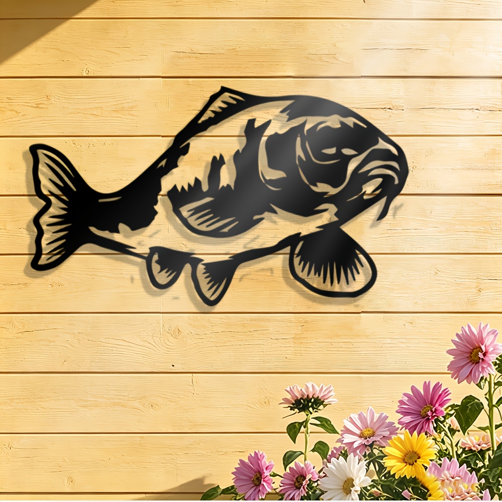 TEMU Carp Metal Wall Art, Perfect For Living Room, Bedroom, Dining Room, Entryway And Fishing Decoration