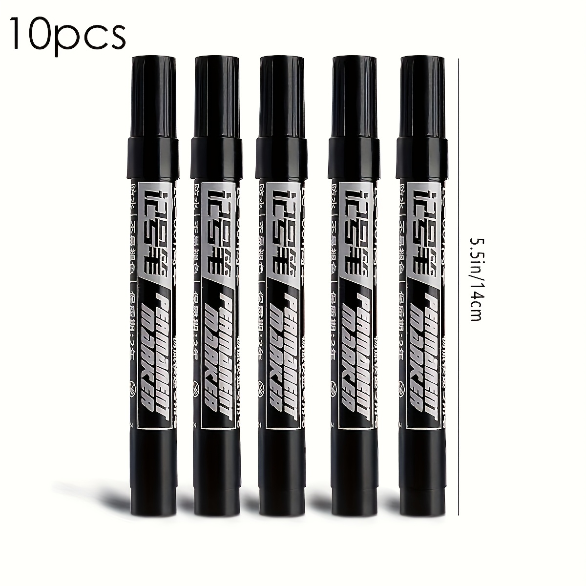 E-shop 10 Stk./Set Permanentmarker, Marketingstifte, Schwarze Tinte, Große Kapazität, Ölige Bürobedarf