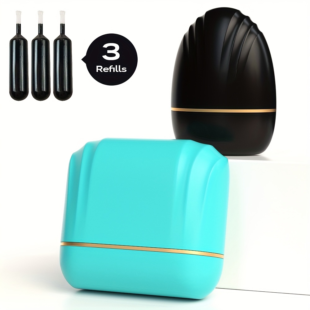 2pcs Protection Stamps - Confidential Data Interceptor Roller Stamps With 3pcs Refill Ink, Abs Body, For Secure And Address Hiding, Large And Small Size Combo Set, Multicolor Optional