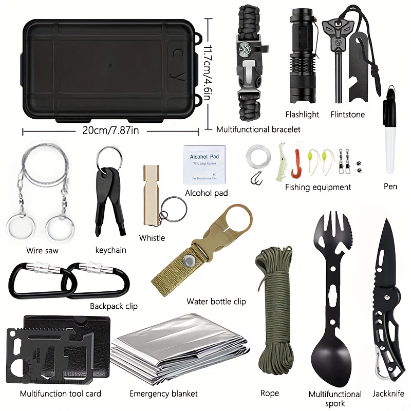 31/32 In 1 Survival Gear, Survival Kit Emergency Kit, Equipment Gear,  Camping Accessories For Outdoor Emergency Camping Hiking